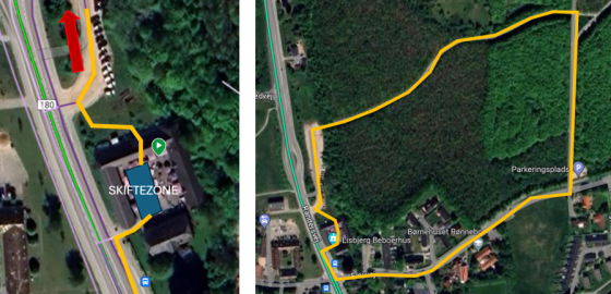 Kort oversigt Rute og Start/Mål